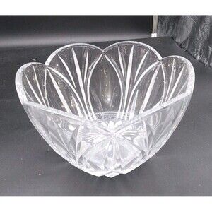 Block Wyndham Crystal Bowl 9 Inches Wide Tulip Petal Design